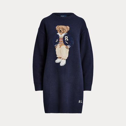 POLO BEAR CREWNECK SWEATER DRESS