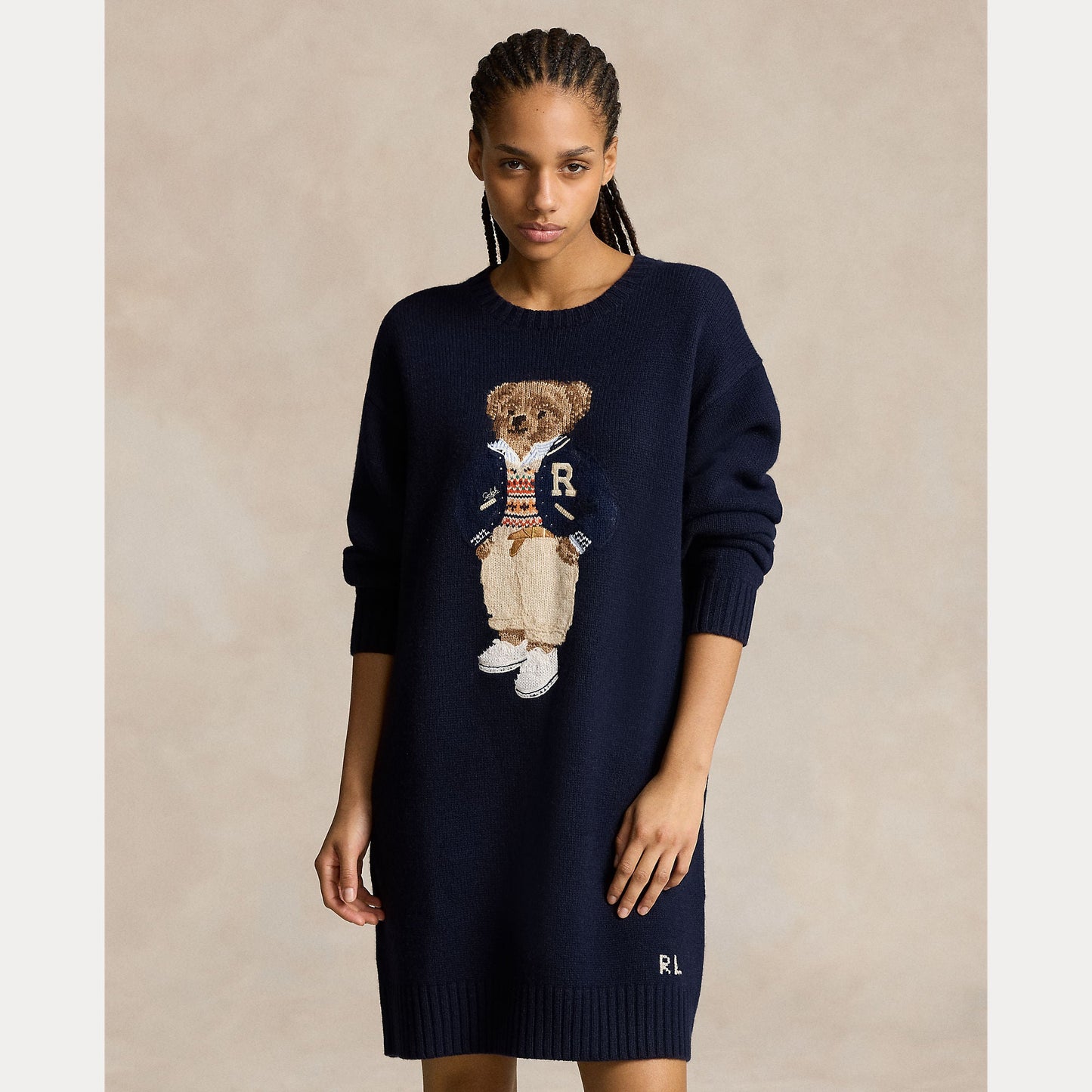 POLO BEAR CREWNECK SWEATER DRESS