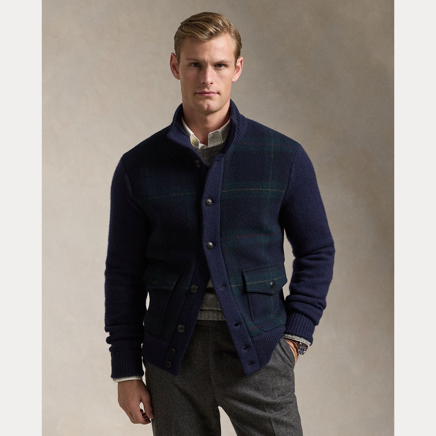 THE POLO TARTAN WOOL CARDIGAN