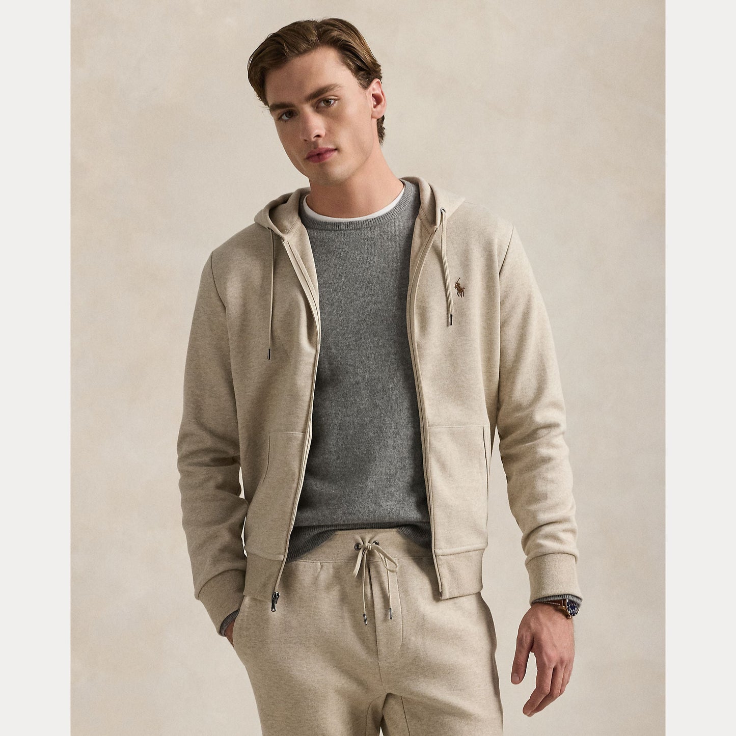 DOUBLE-KNIT FULL-ZIP HOODIE