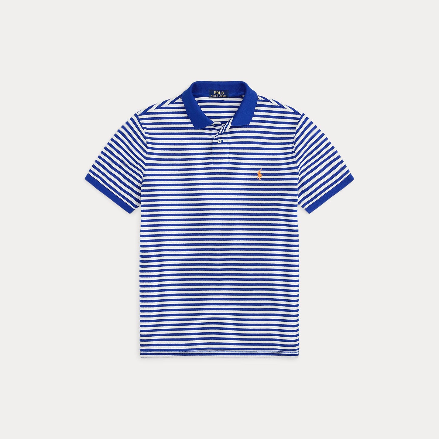 CUSTOM SLIM FIT STRIPED MESH POLO SHIRT