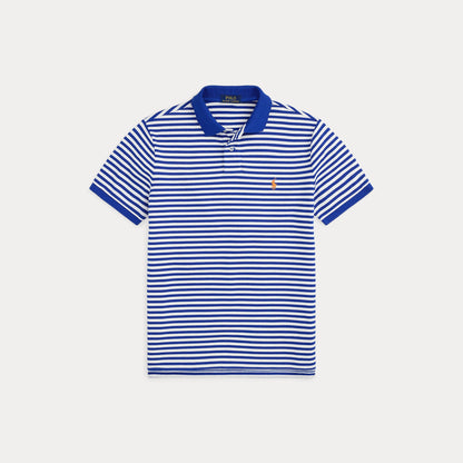 CUSTOM SLIM FIT STRIPED MESH POLO SHIRT