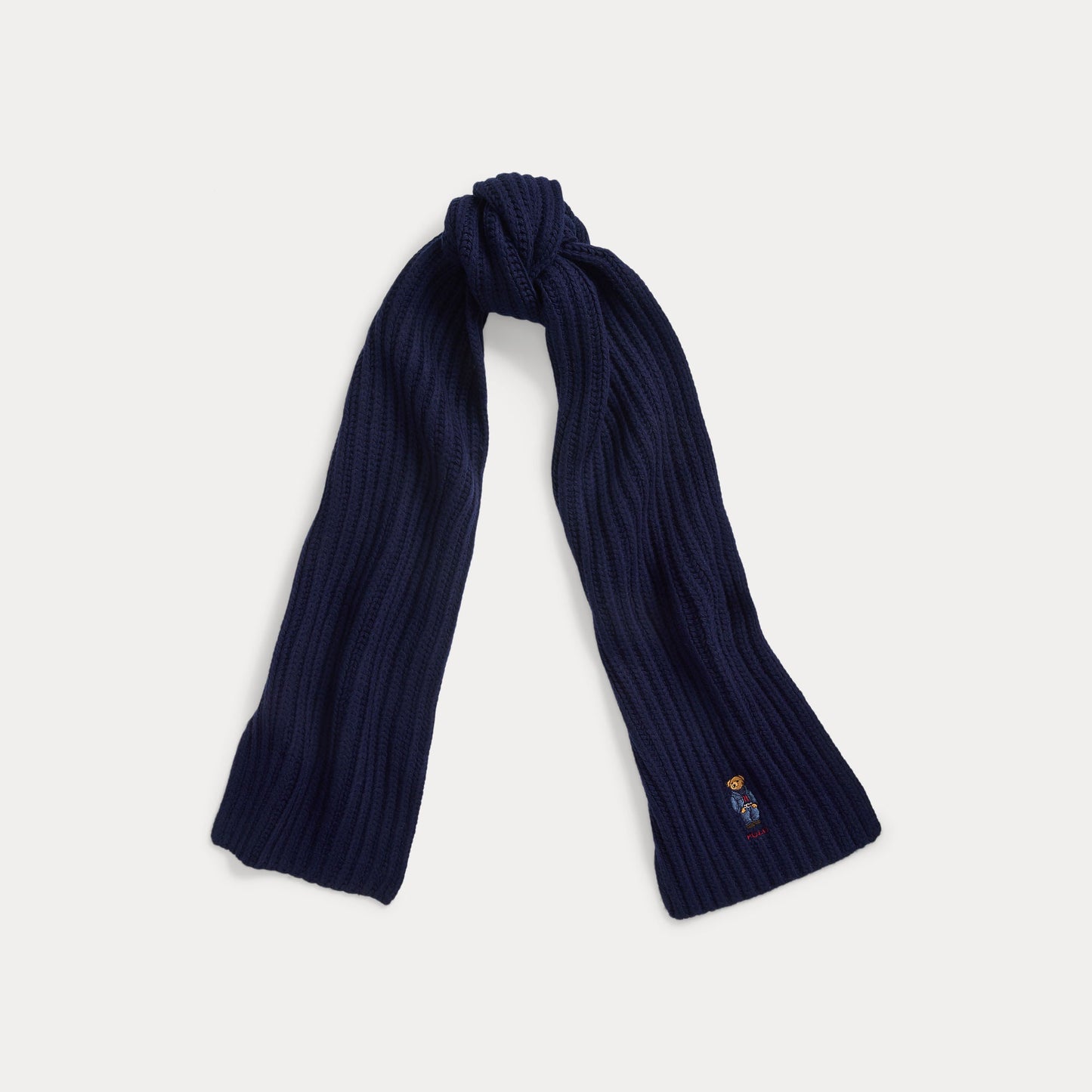 POLO BEAR RIB-KNIT SCARF