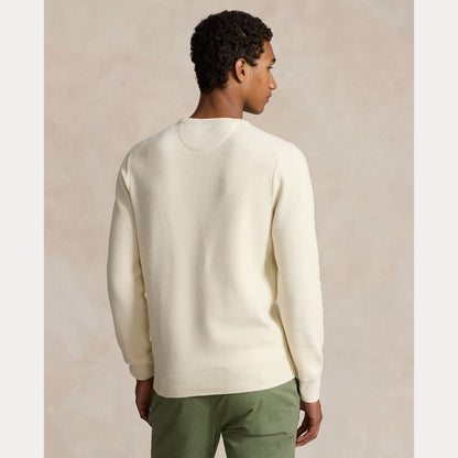 TEXTURED COTTON CREWNECK SWEATER