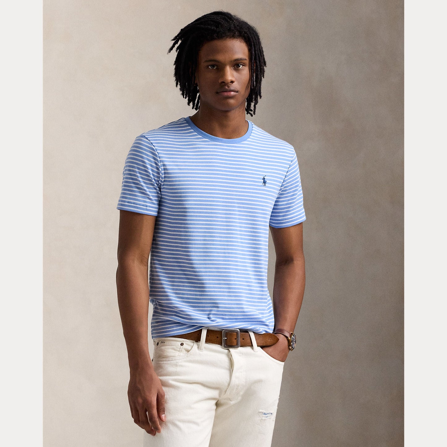 CUSTOM SLIM STRIPED SOFT COTTON T-SHIRT