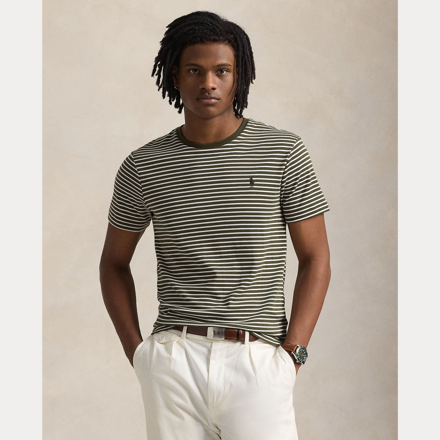 CUSTOM SLIM STRIPED SOFT COTTON T-SHIRT