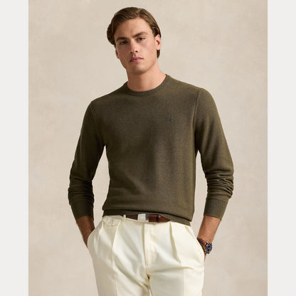 TEXTURED COTTON CREWNECK SWEATER