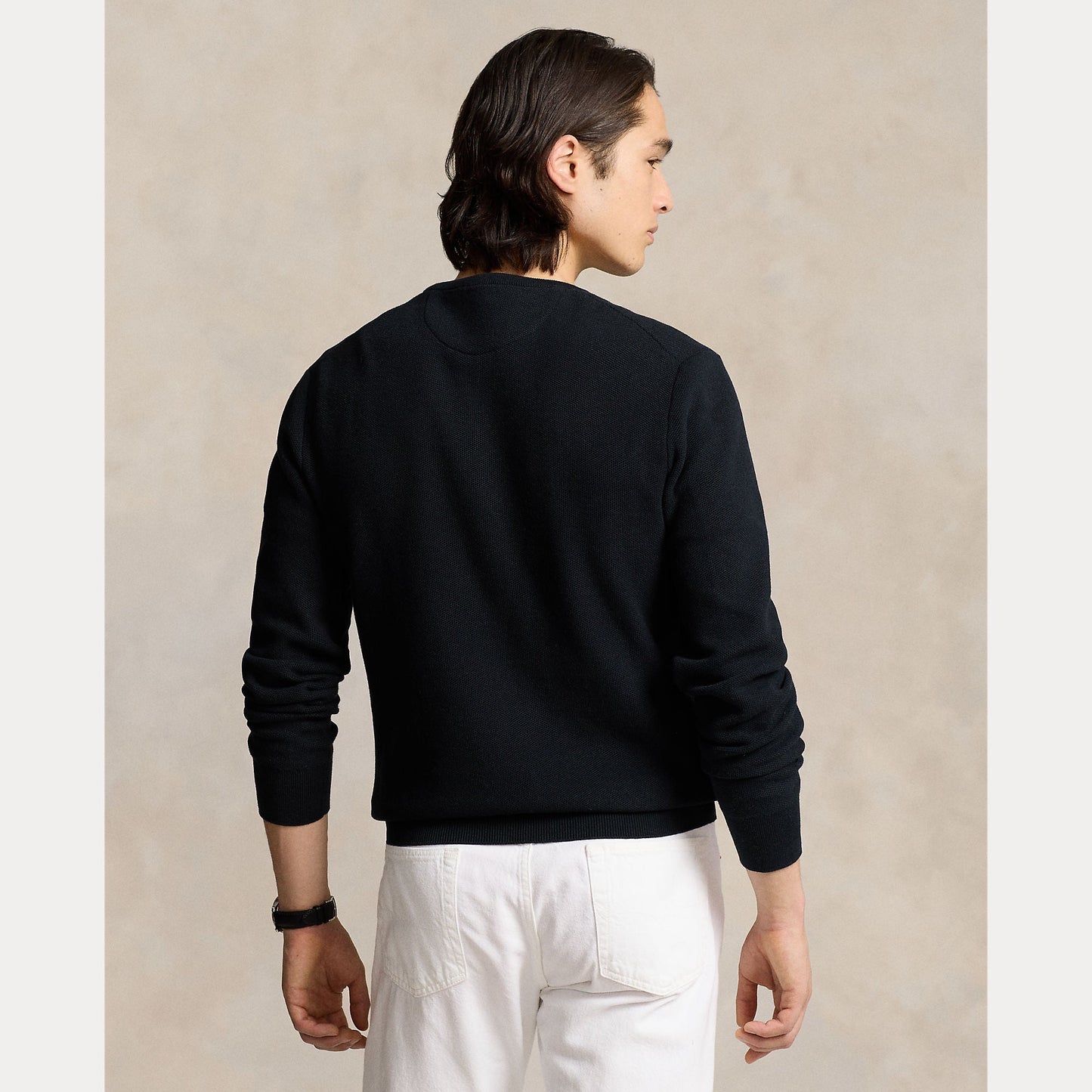 TEXTURED COTTON CREWNECK SWEATER