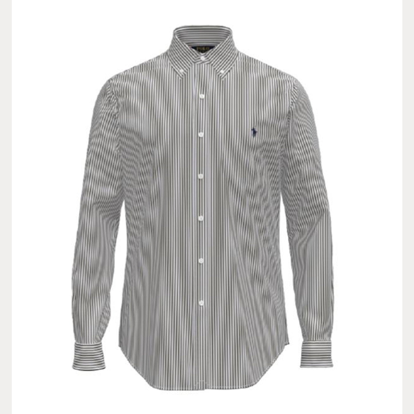 CUSTOM FIT STRIPED STRETCH POPLIN SHIRT