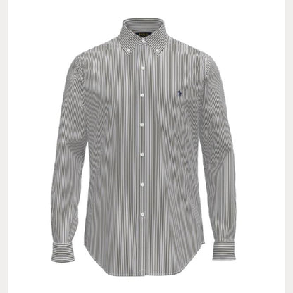 CUSTOM FIT STRIPED STRETCH POPLIN SHIRT