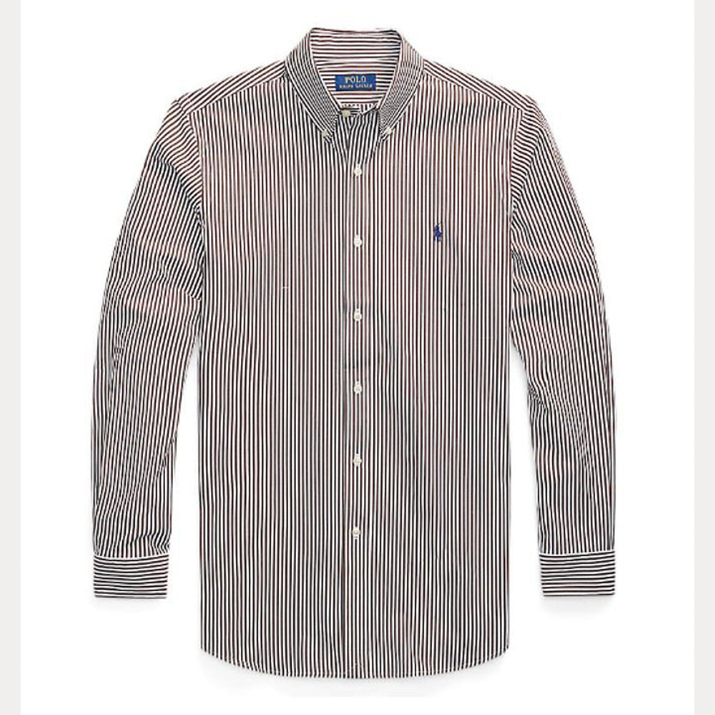 CUSTOM FIT STRIPED STRETCH POPLIN SHIRT