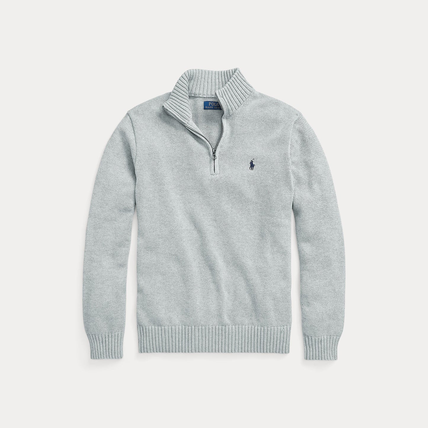 COTTON QUARTER-ZIP SWEATER