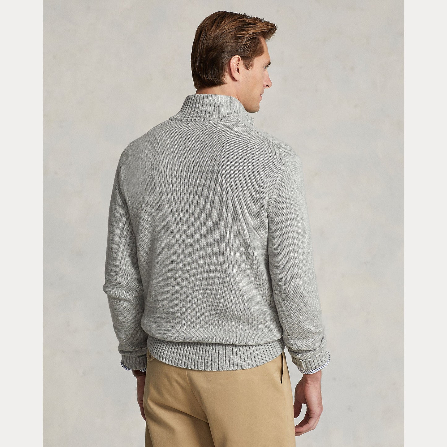 COTTON QUARTER-ZIP SWEATER