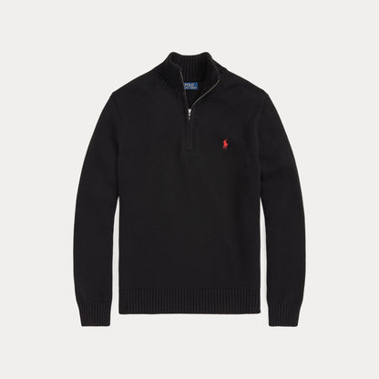 COTTON QUARTER-ZIP SWEATER