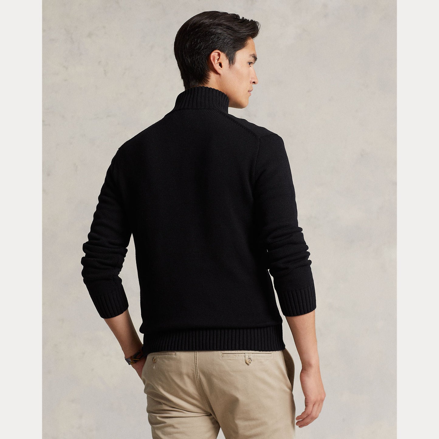 COTTON QUARTER-ZIP SWEATER