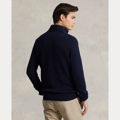 COTTON QUARTER-ZIP SWEATER