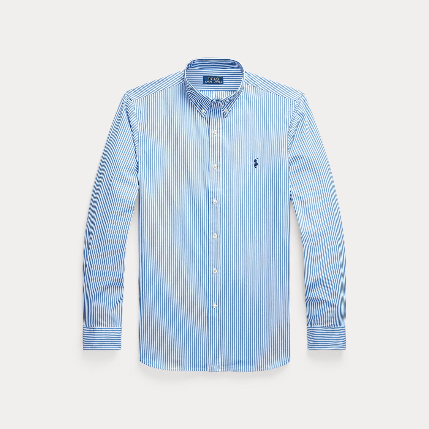 CUSTOM FIT STRIPED STRETCH POPLIN SHIRT