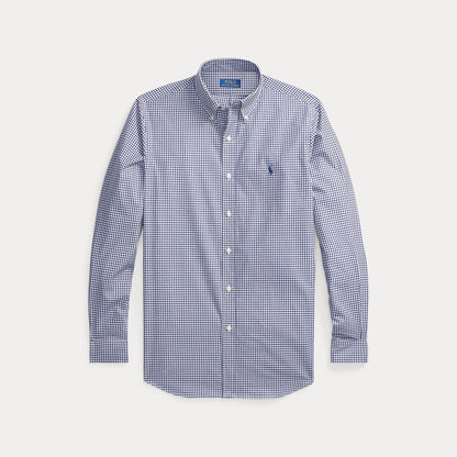 CUSTOM FIT GINGHAM STRETCH POPLIN SHIRT