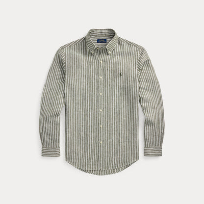 CUSTOM FIT STRIPED LINEN SHIRT