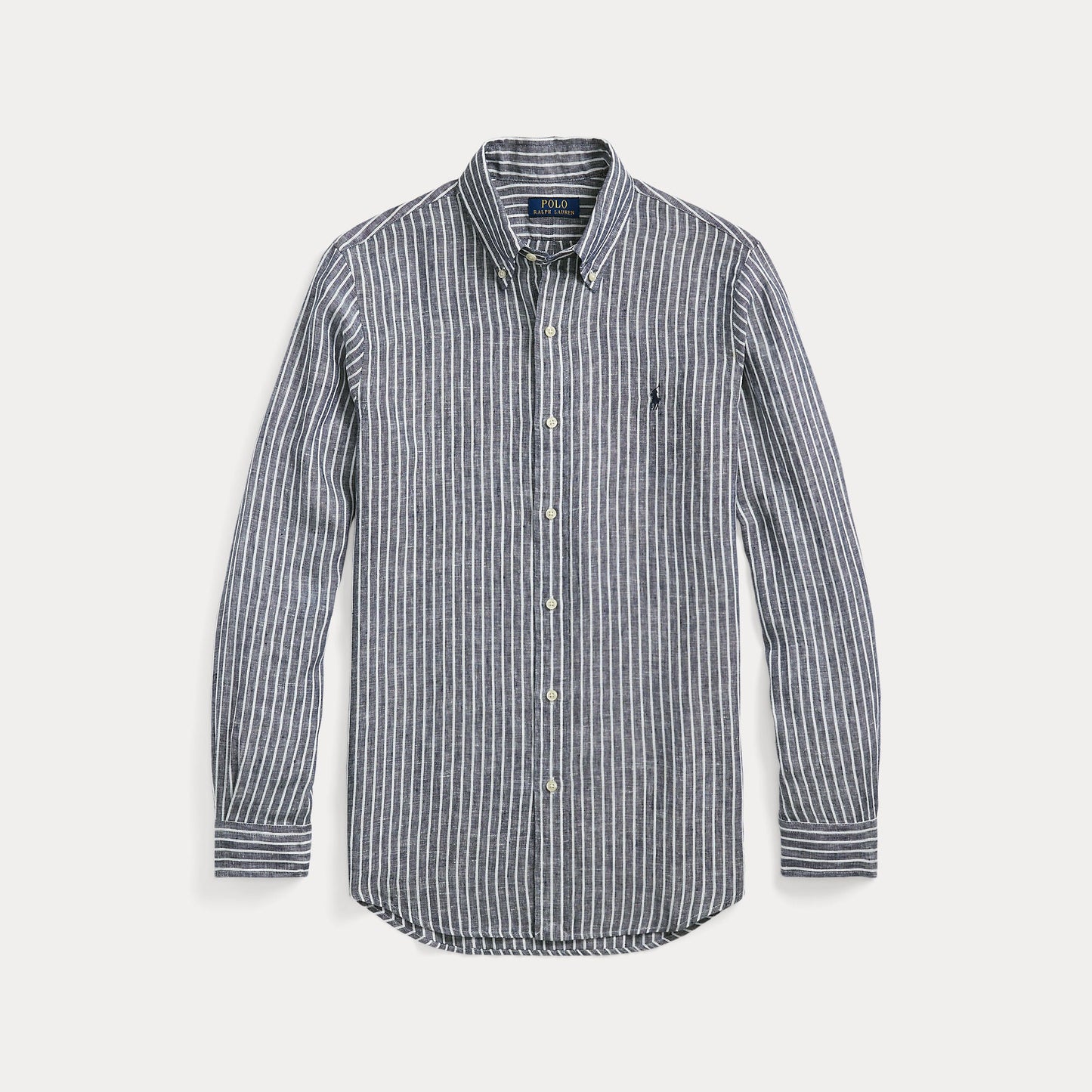 CUSTOM FIT STRIPED LINEN SHIRT