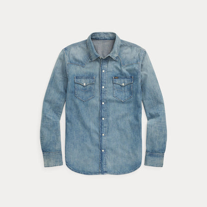 SLUB DENIM WESTERN SHIRT