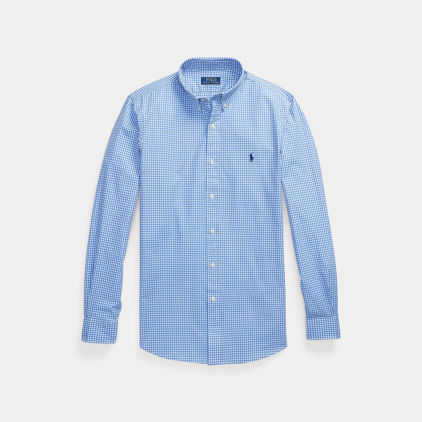 SLIM FIT CHECKED STRETCH POPLIN SHIRT