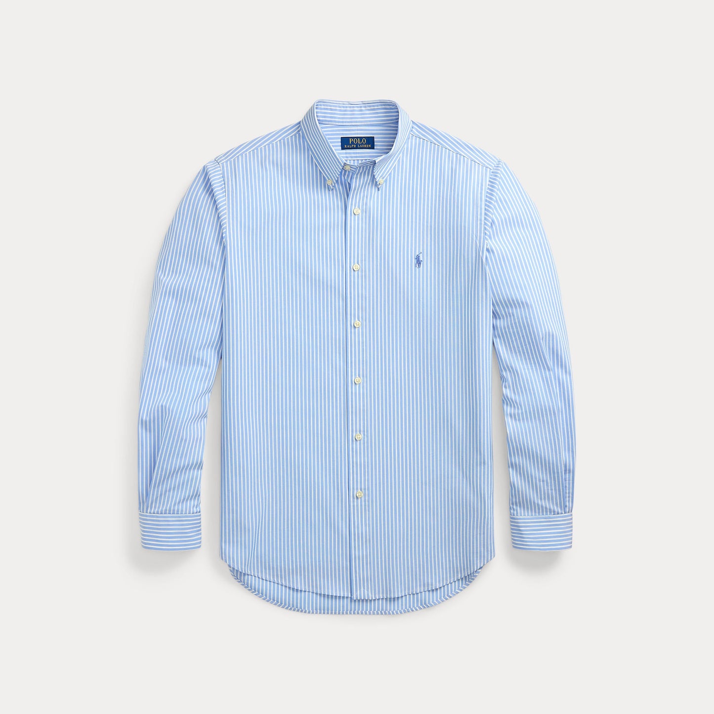 CUSTOM FIT STRIPED STRETCH POPLIN SHIRT