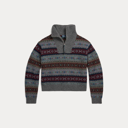 FAIR ISLE WOOL HALF-ZIP SWEATER