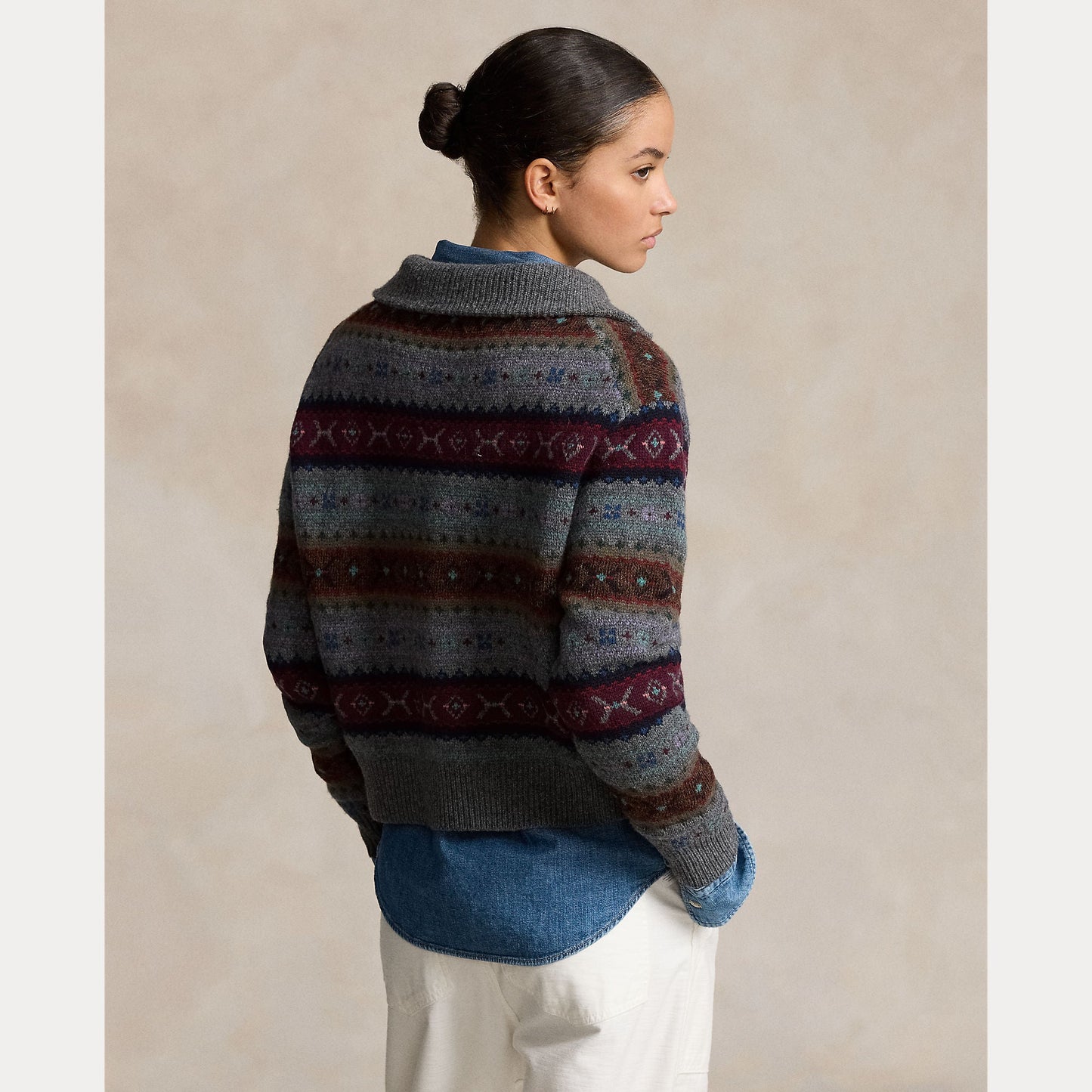 FAIR ISLE WOOL HALF-ZIP SWEATER