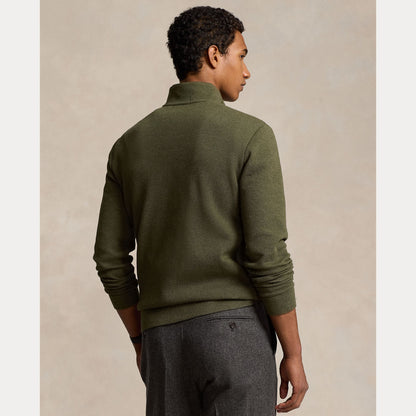 DOUBLE-KNIT MESH QUARTER-ZIP PULLOVER