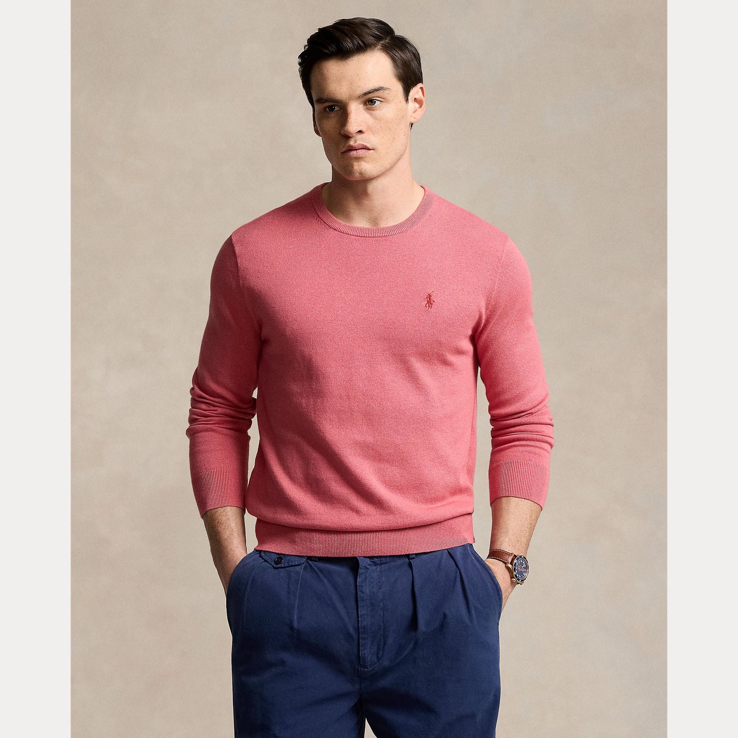 COTTON-CASHMERE CREWNECK SWEATER