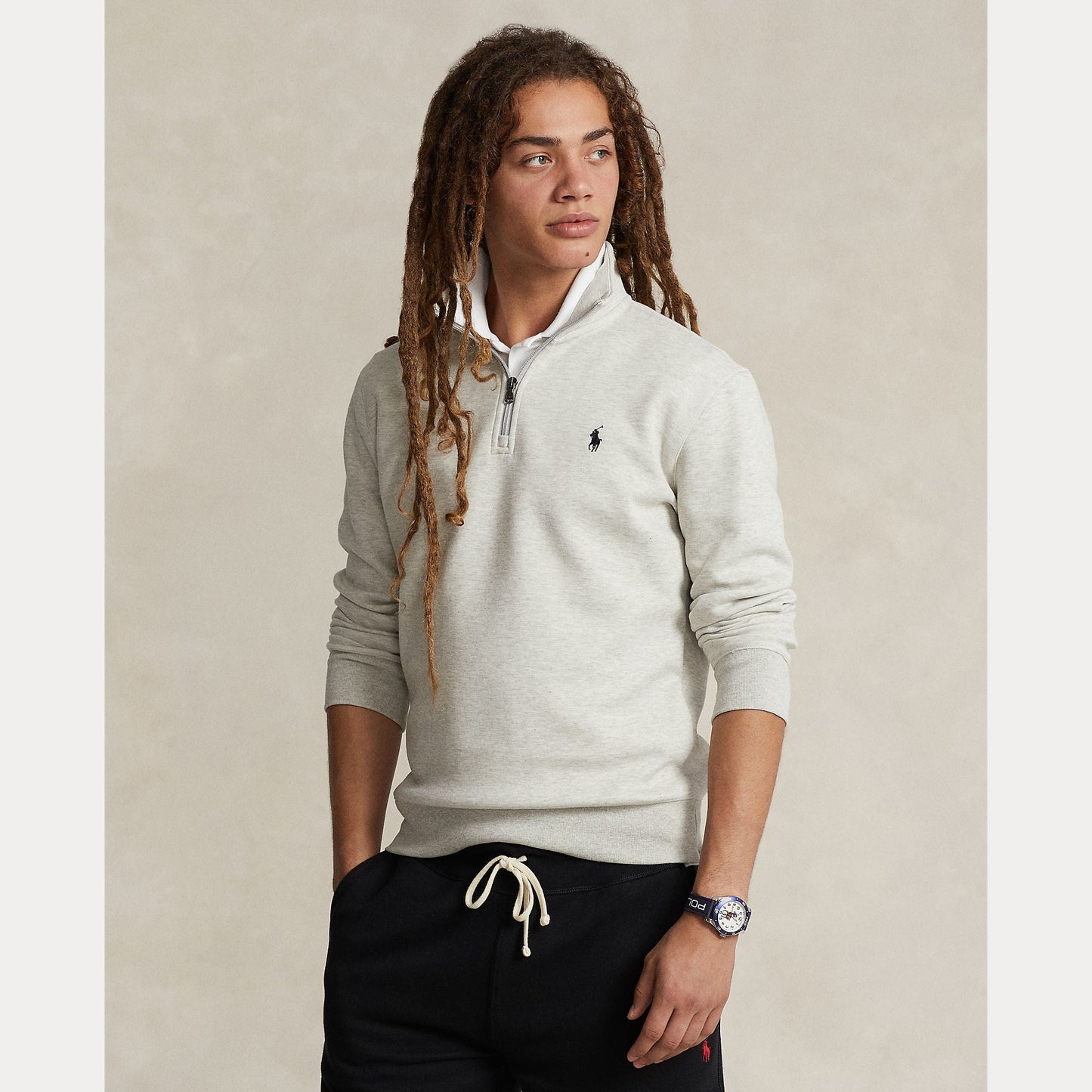 DOUBLE-KNIT QUARTER-ZIP PULLOVER