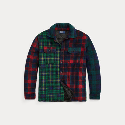 PLAID PATCHWORK FLEECE SHIRT JACKET