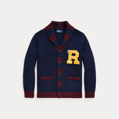 WOOL-BLEND LETTERMAN CARDIGAN