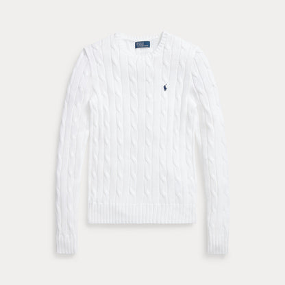 CABLE-KNIT COTTON CREWNECK SWEATER