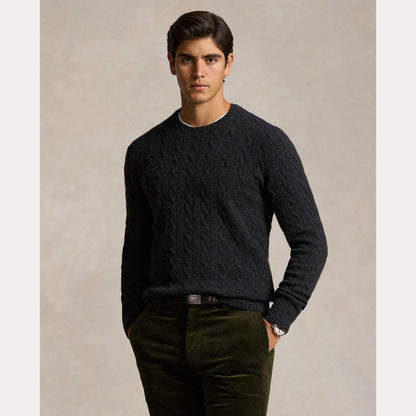 CABLE-KNIT WOOL-CASHMERE SWEATER