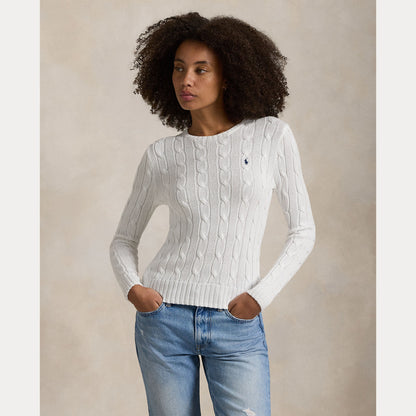 CABLE-KNIT COTTON CREWNECK SWEATER