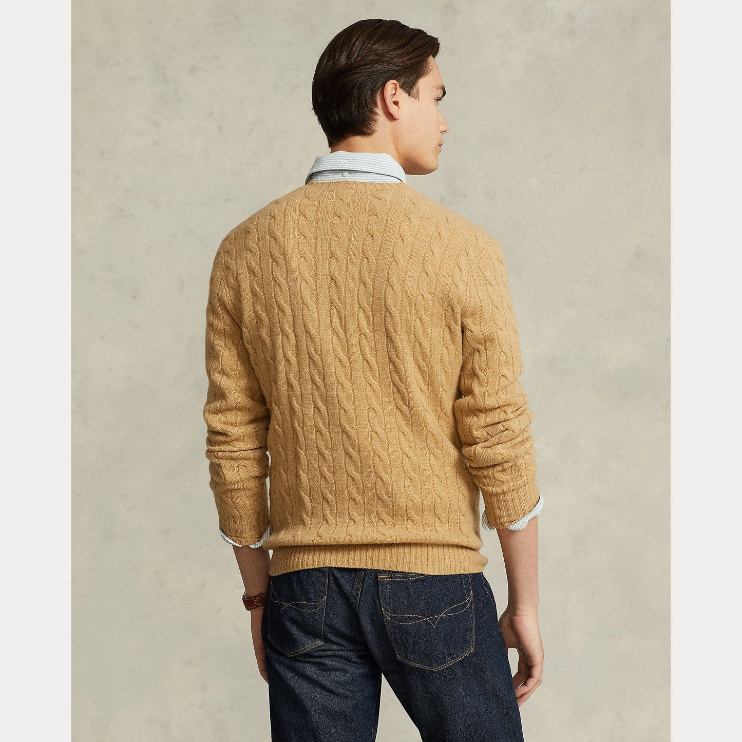 CABLE-KNIT WOOL-CASHMERE SWEATER