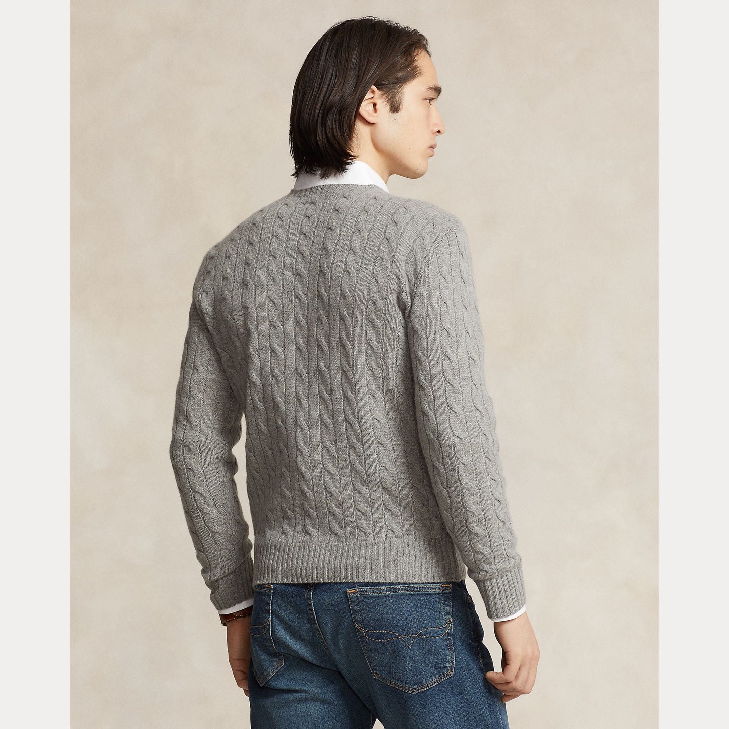 CABLE-KNIT WOOL-CASHMERE SWEATER